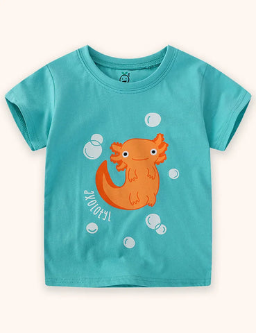 T-Shirt mit Salamander-Applikation