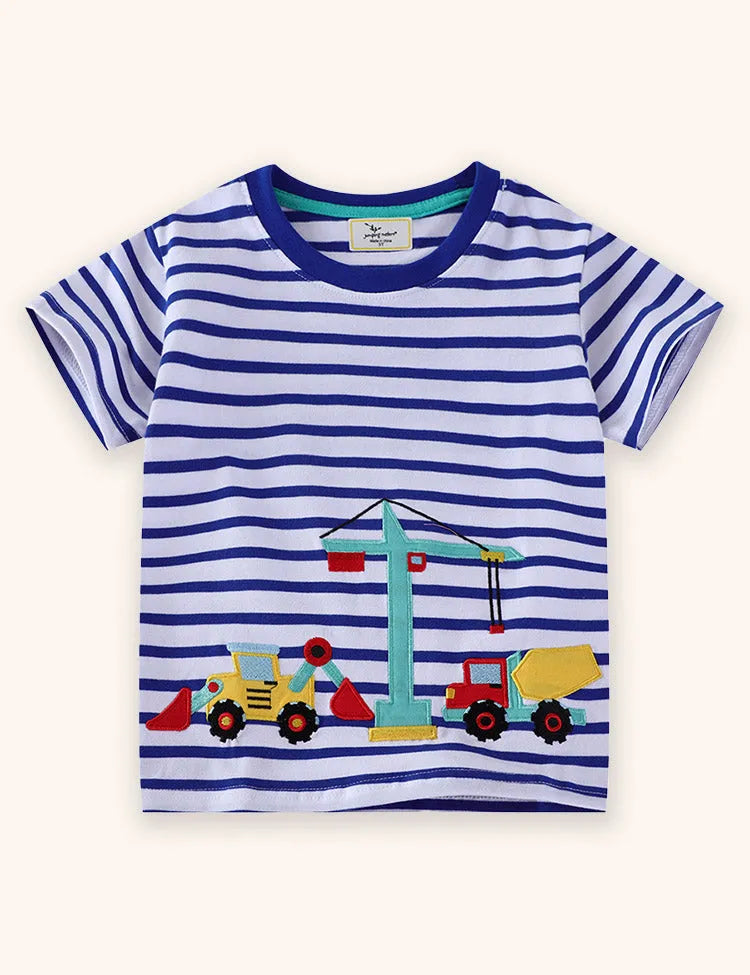 Camiseta con apliques de excavadora