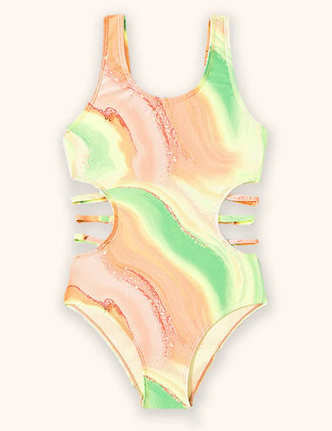 Batik-Print Einteiler-Badeanzug