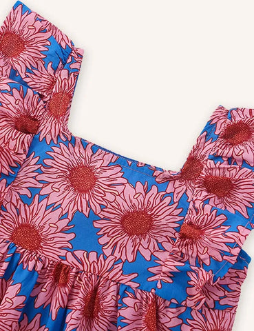 Blumengemustertes Ärmelloses Kleid