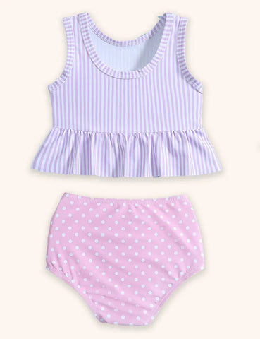 Badeanzug mit Schleifen-Polka-Dot-Muster