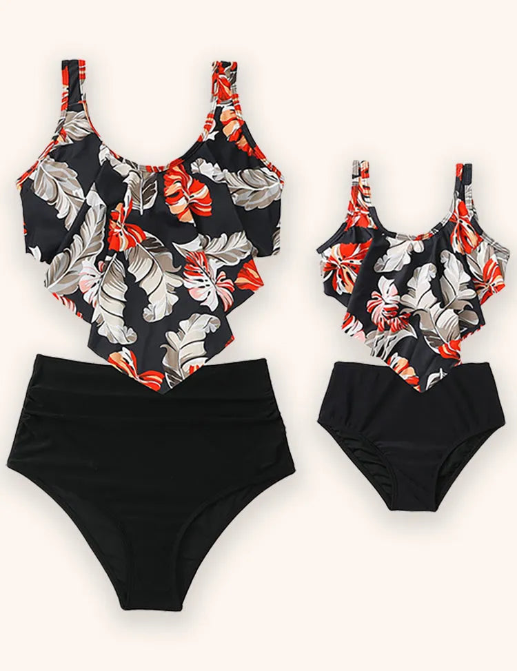 Eltern-Kind High-Waist-Bikini