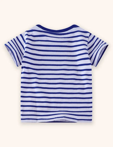 Camiseta con apliques de excavadora