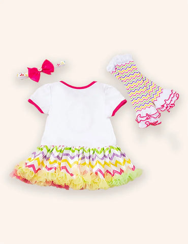 Easter Cartoon Printed Skirt Set