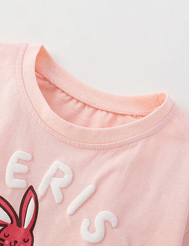 Conejo&MConjunto de camiseta estampada de casa