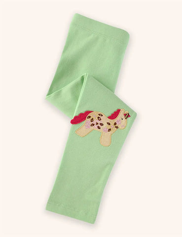 Leggings mit Pony- und Schmetterlingsapplikation