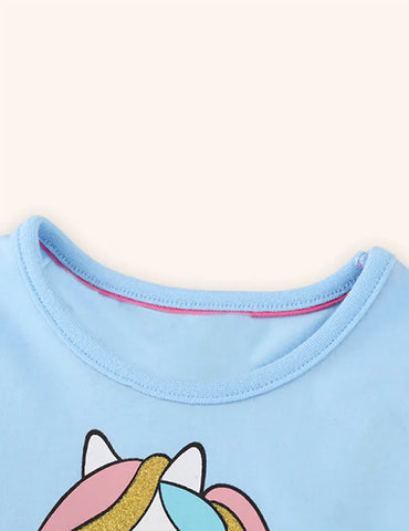 Abito in tulle blu unicorno