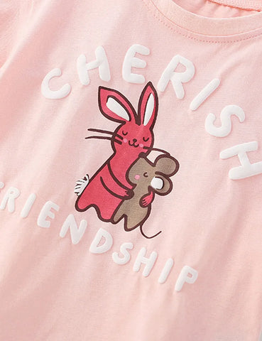 Conejo&MConjunto de camiseta estampada de casa