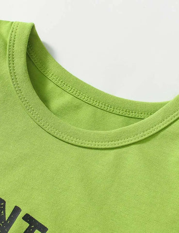 Monkey Printed Cotton T-shirt Set