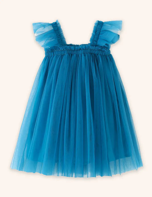 Tüllkleid Mit Rüschenärmeln