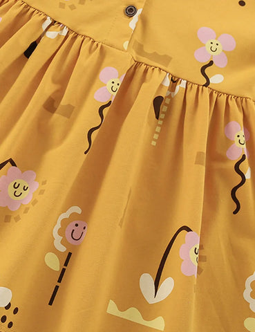Kleid Mit Blumenprint Und Knöpfen