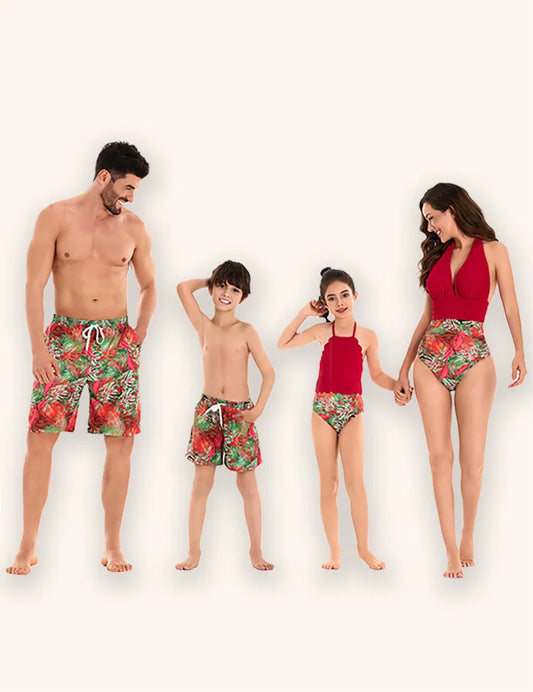 Traje de baño a juego de la familia Leaves