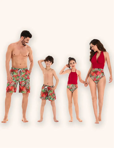 Traje de baño a juego de la familia Leaves