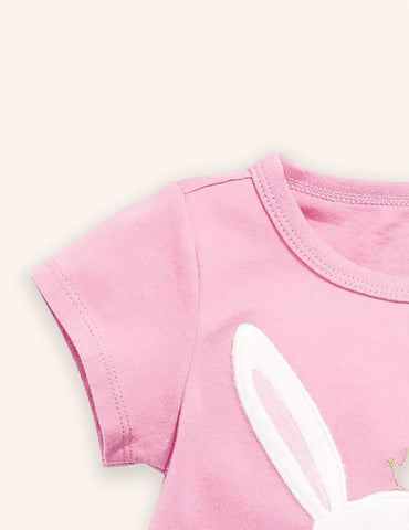 Niedliches T-Shirt mit Hasen-Applikation
