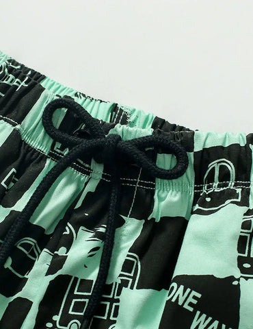 Plaid  Printed Cotton Shorts