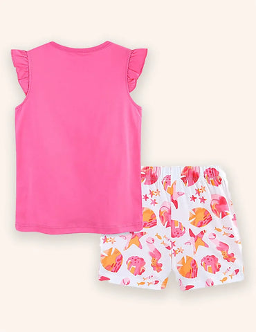 Conjunto estampado de caballitos de mar