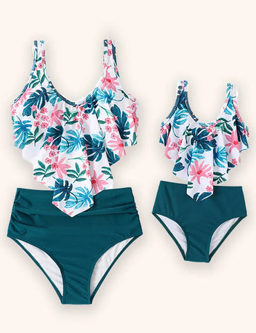 Eltern-Kind High-Waist-Bikini
