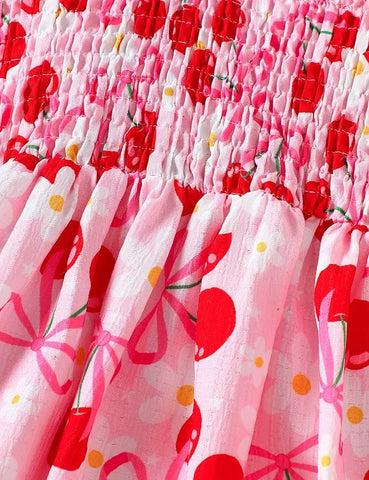 Trägerkleid Mit Kirschenprint