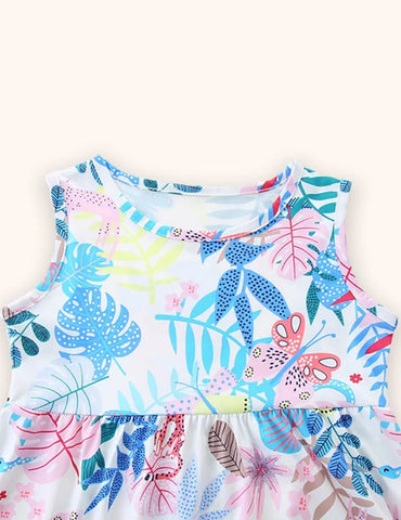 Fresh Leaf Printed Dress