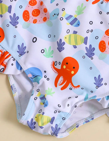 Badeanzug mit Oktopus-Print