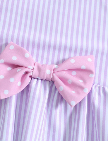 Badeanzug mit Schleifen-Polka-Dot-Muster