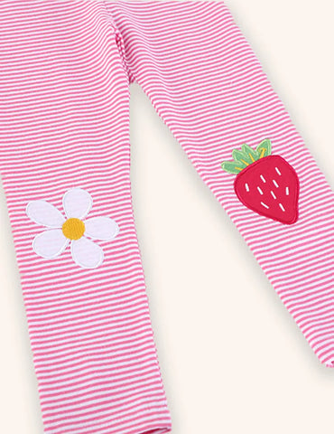 Leggings mit erdbeergestreifter Applikation