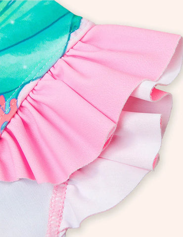 Badeanzug Mit Meerjungfrauen-Print Und Spitze