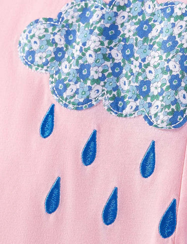 Kleid mit Cartoon-Wetter-Applikation