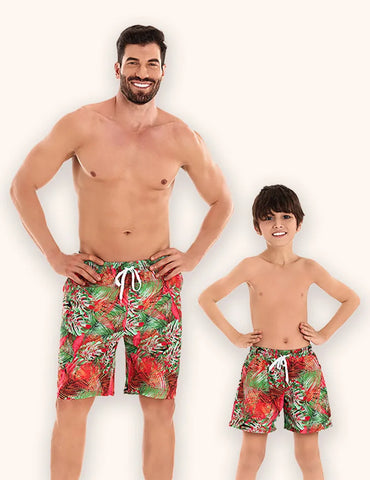 Traje de baño a juego de la familia Leaves