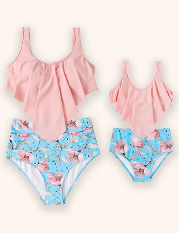 Eltern-Kind High-Waist-Bikini