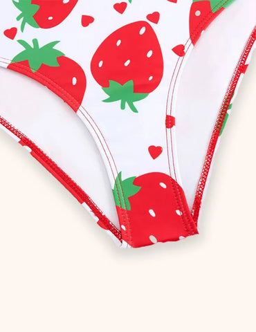 Badeanzug mit Erdbeerprint