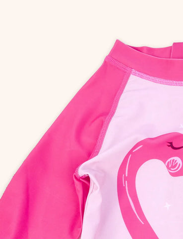 Niedlicher Flamingo-Langarm-Badeanzug
