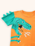 Ensemble de t-shirt imprimé dinosaure de dessin animé
