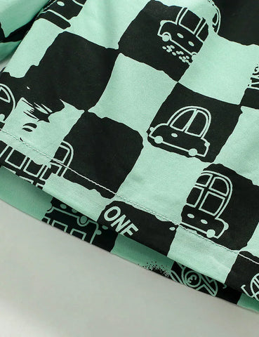 Plaid  Printed Cotton Shorts