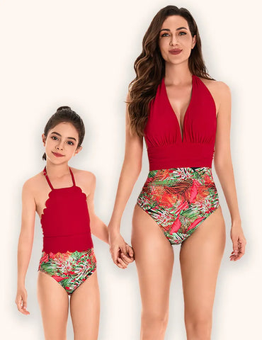 Traje de baño a juego de la familia Leaves