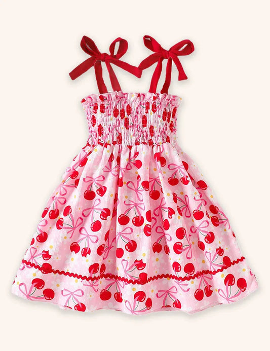 Trägerkleid Mit Kirschenprint