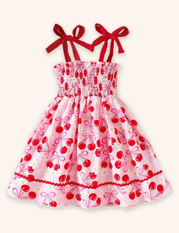 Trägerkleid Mit Kirschenprint