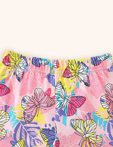 Conjunto de camiseta con estampado de mariposas