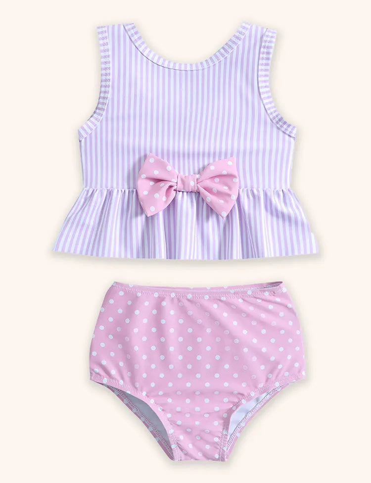 Badeanzug mit Schleifen-Polka-Dot-Muster