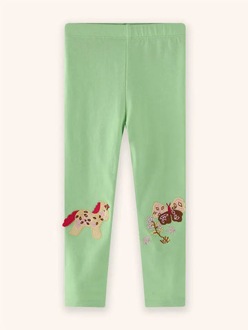 Leggings mit Pony- und Schmetterlingsapplikation
