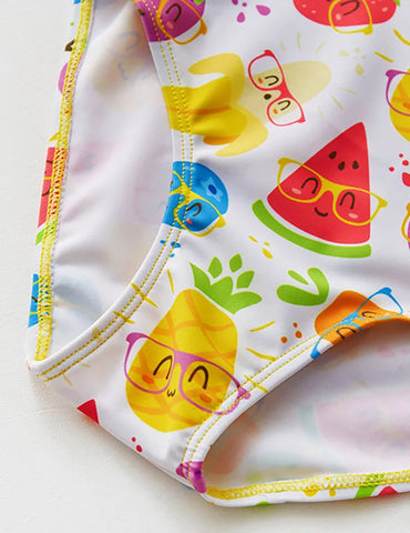 Summer Fruit Print Lace Swimsuit