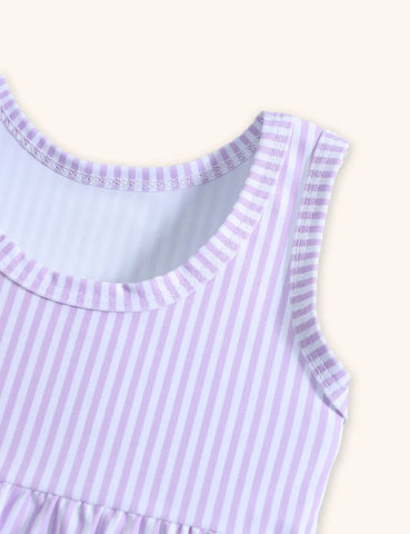 Badeanzug mit Schleifen-Polka-Dot-Muster