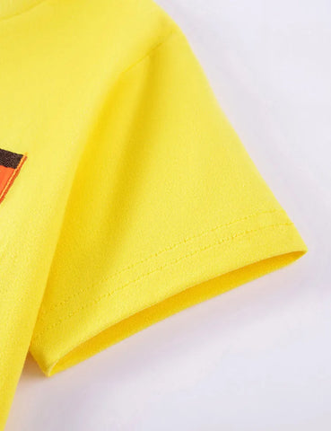 Cute Car Applique Cotton T-shirt