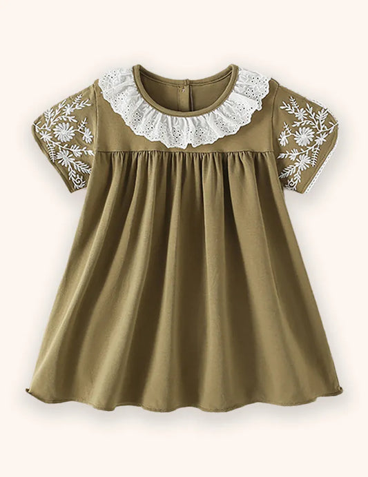 Sweet Flower Embroidered Dress