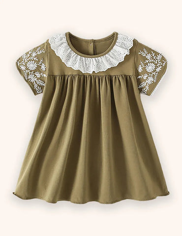 Sweet Flower Embroidered Dress