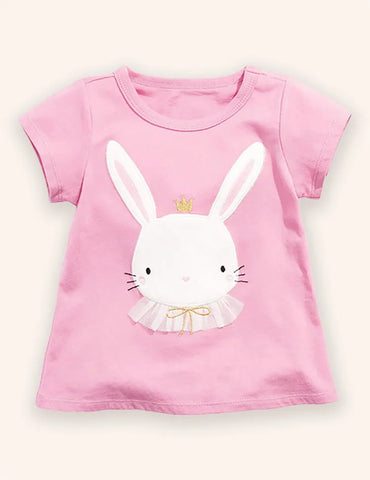 Niedliches T-Shirt mit Hasen-Applikation