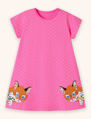 Kleid Mit Fuchs-Applikation