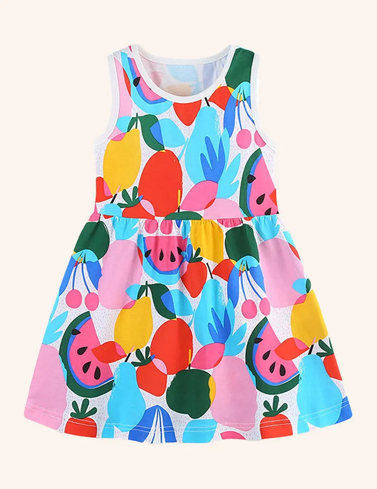 Vestido estampado de frutas de colores