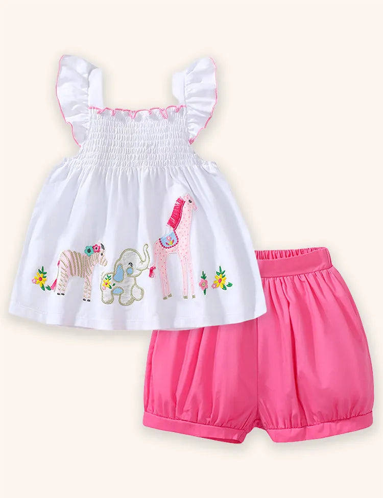 T-Shirt-Set mit Tierapplikation