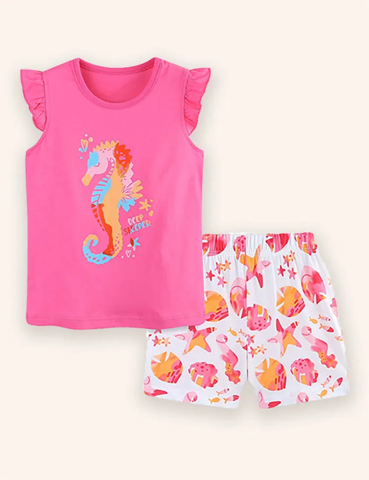 Conjunto estampado de caballitos de mar